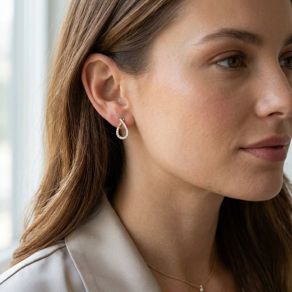 HANA Natural Diamond Earrings in 18k Gold or Platinum