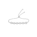 HEART Natural White Diamond Heart Bracelet in Sterling Silver