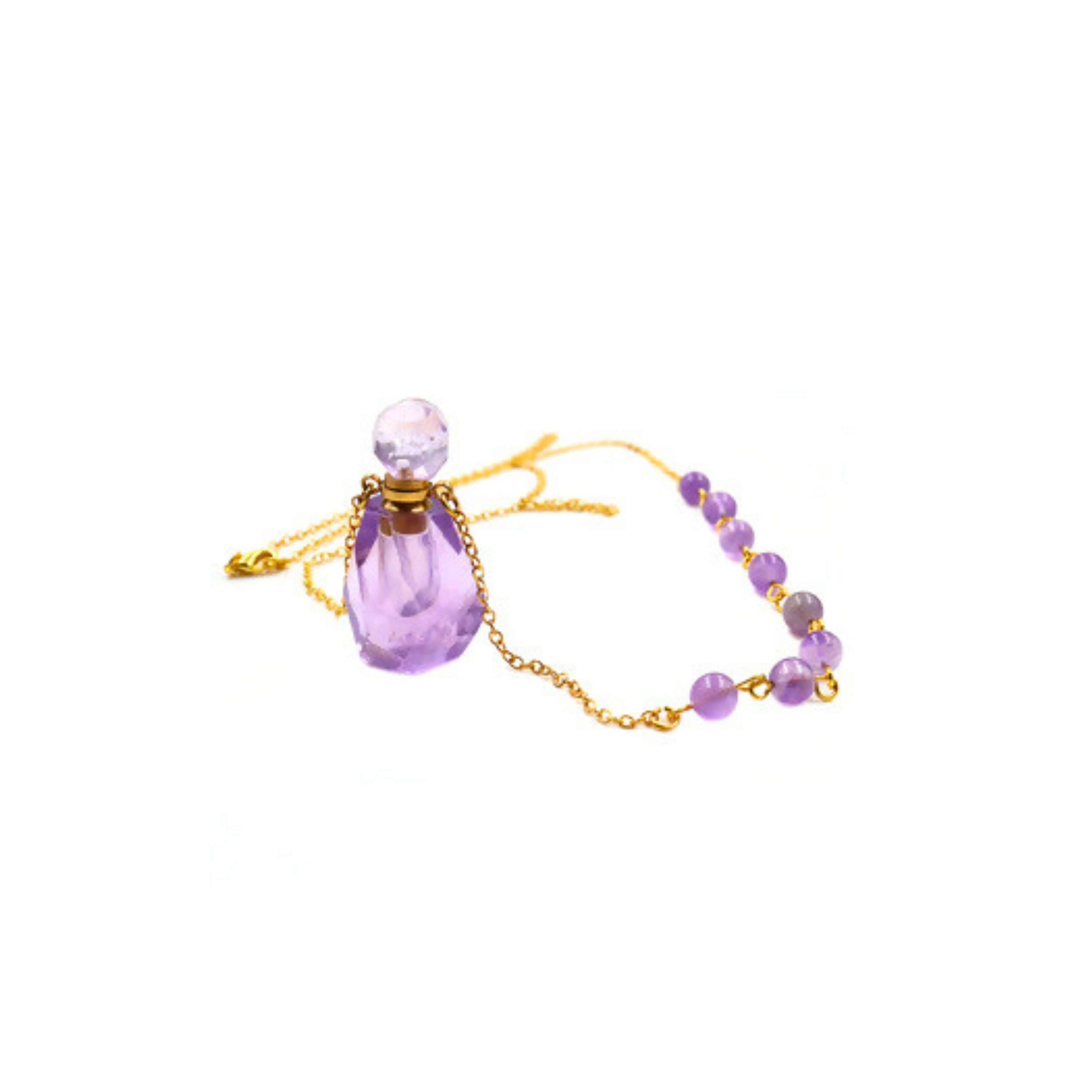 PAZ Amethyst Stainless Steel Necklace - MIKING LLC
