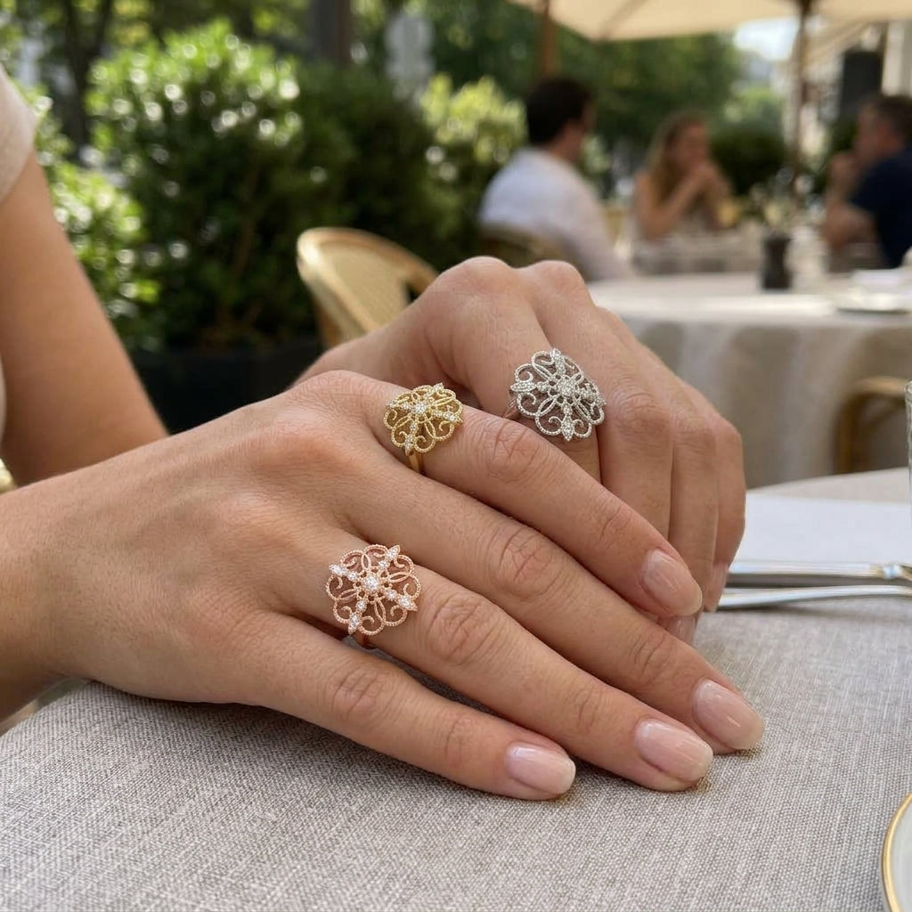 Anel MAIA de Diamante Natural em Ouro 18k