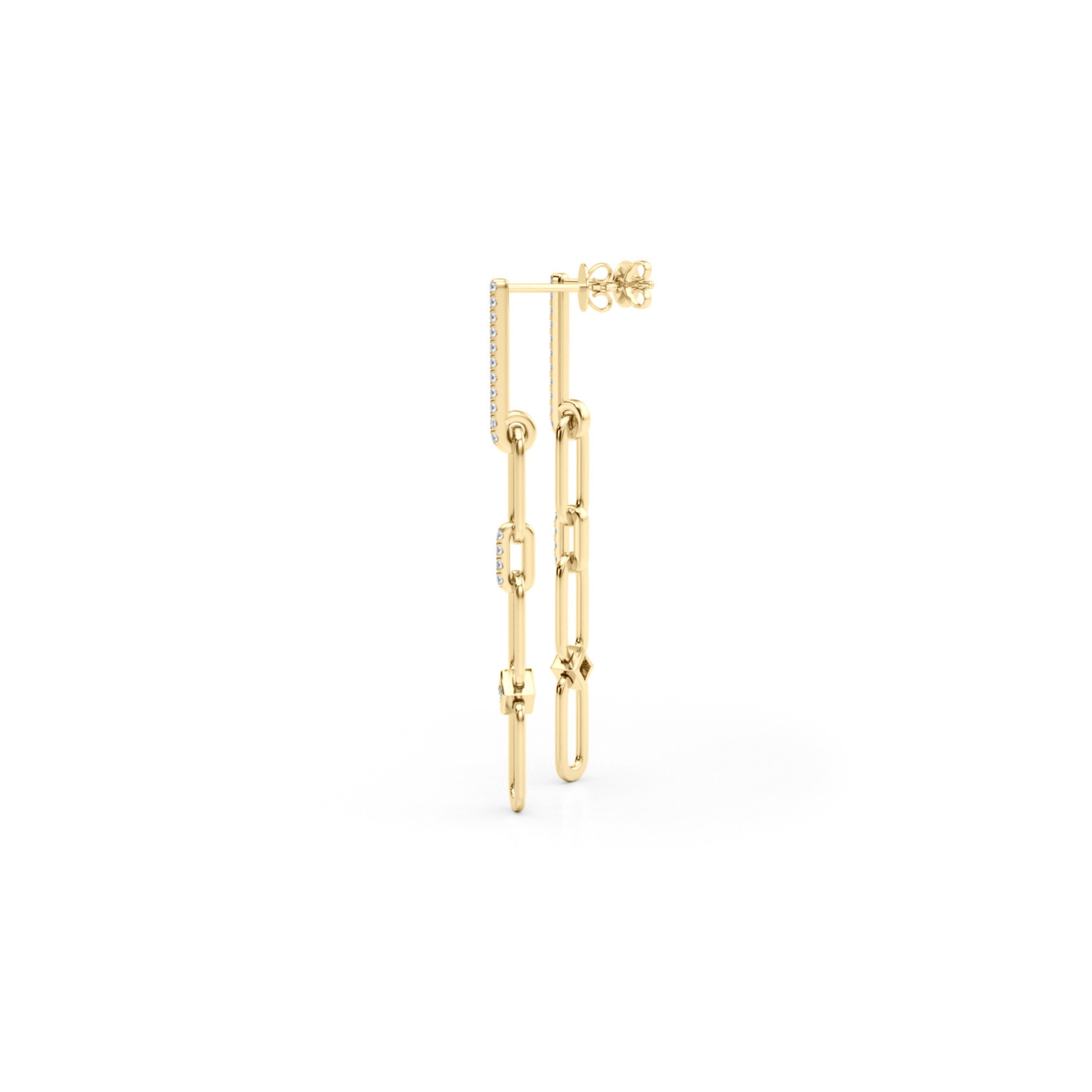 UMO Diamond Long Earrings - MIKING LLC