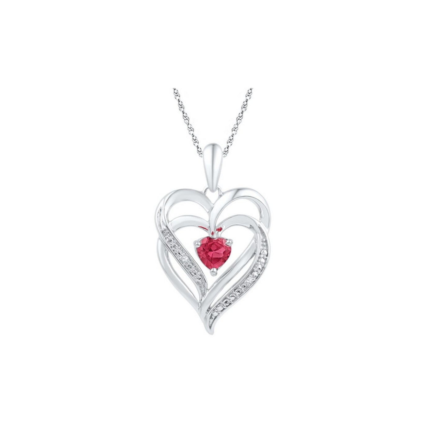 Amuleto de diamante de vinho HEART Miking