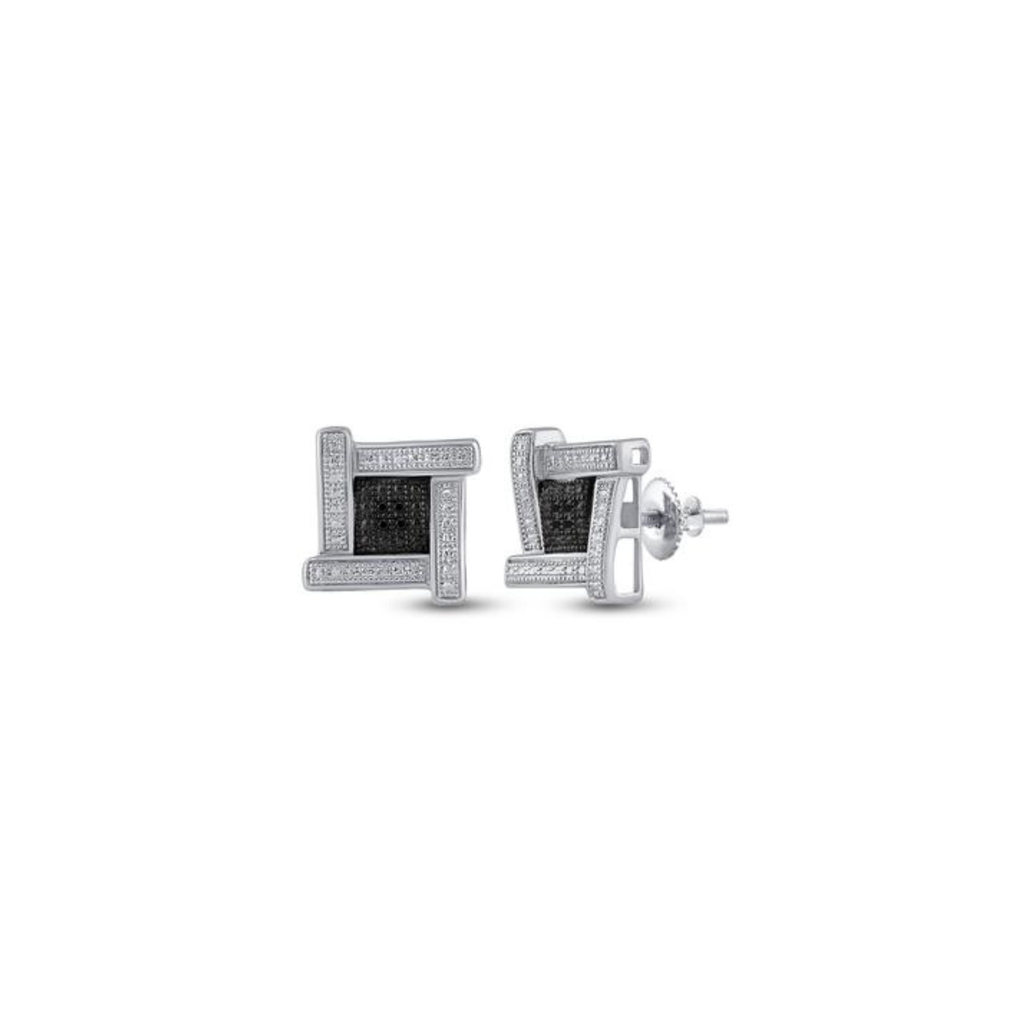 Black FANCY SQUARE Diamond Earrings - MIKING LLC