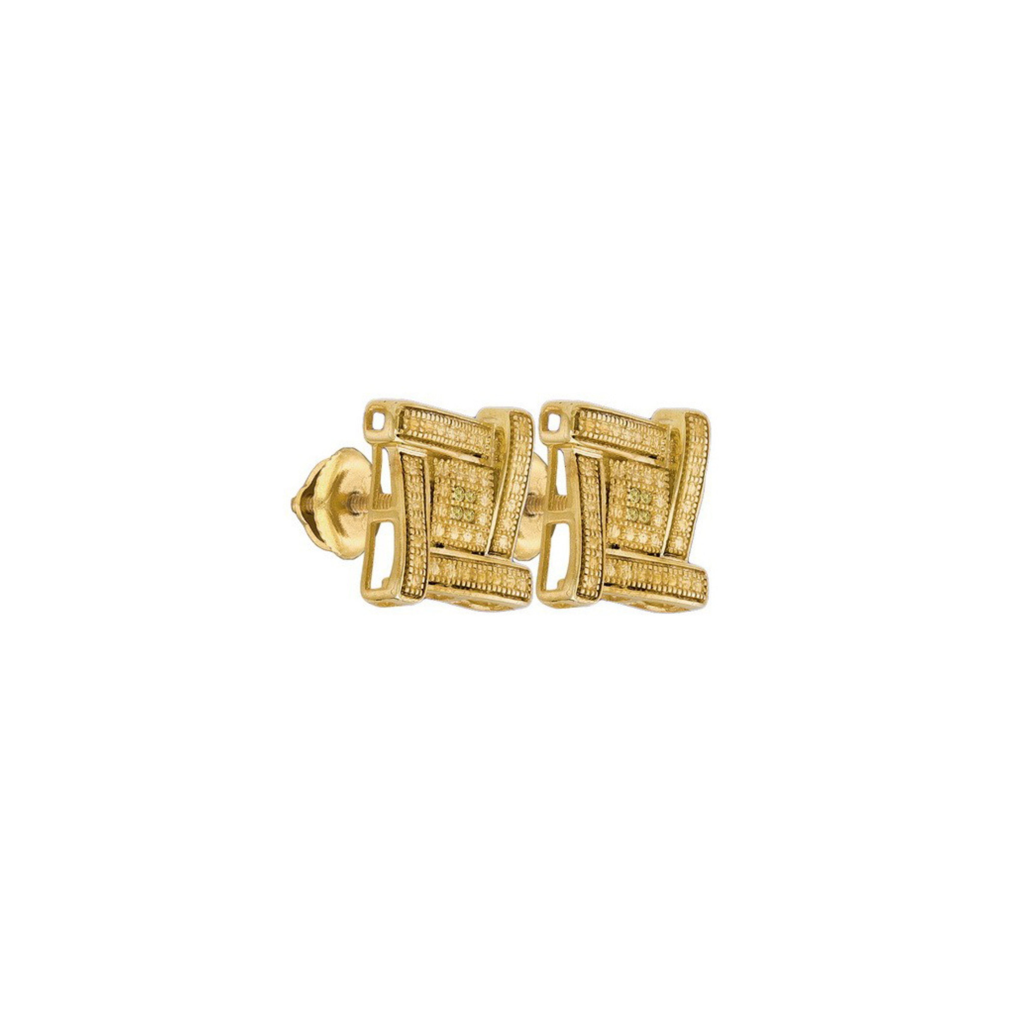GOLDEN FANCY SQUARE Earrings - MIKING LLC