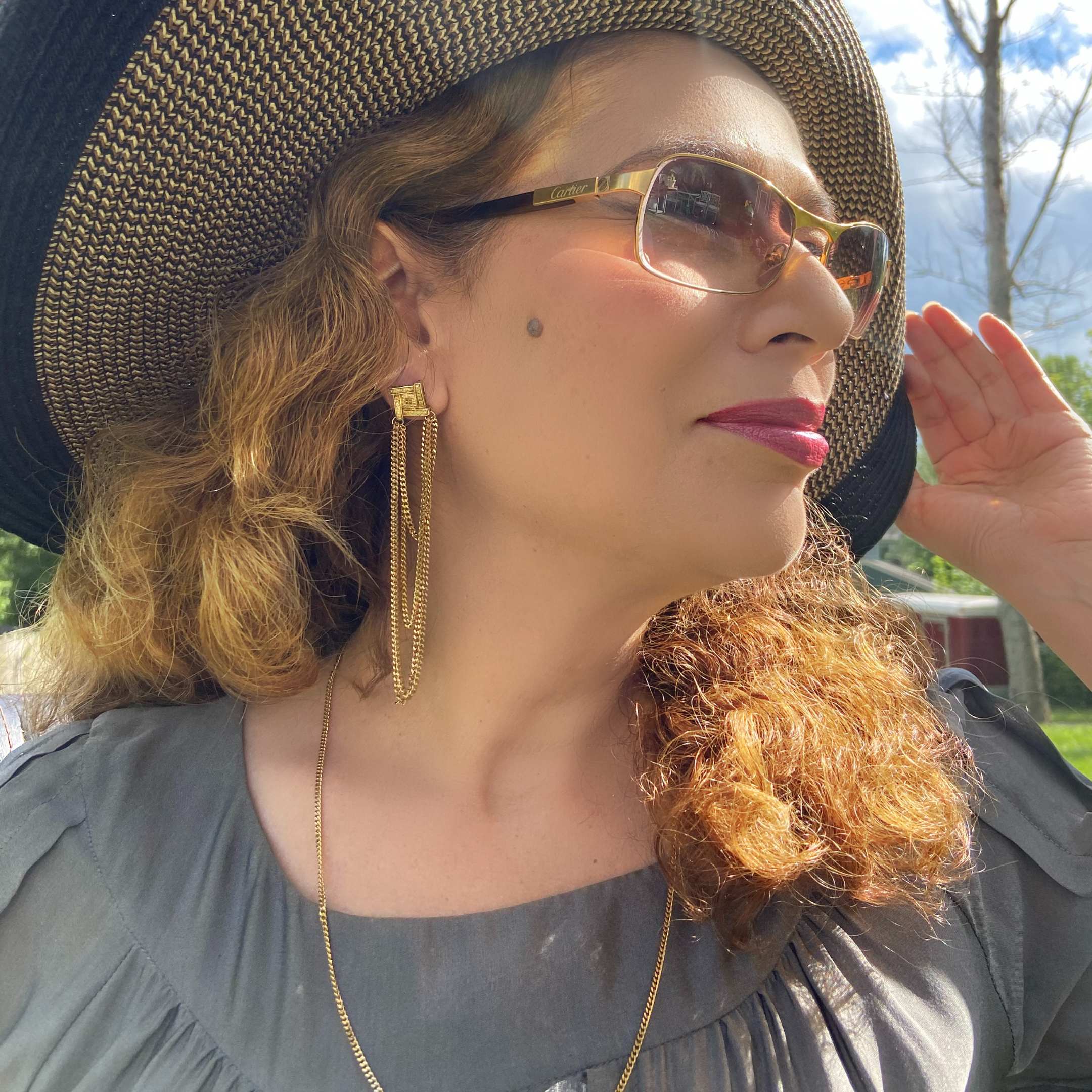 GOLDEN FANCY SQUARE Earrings - MIKING LLC