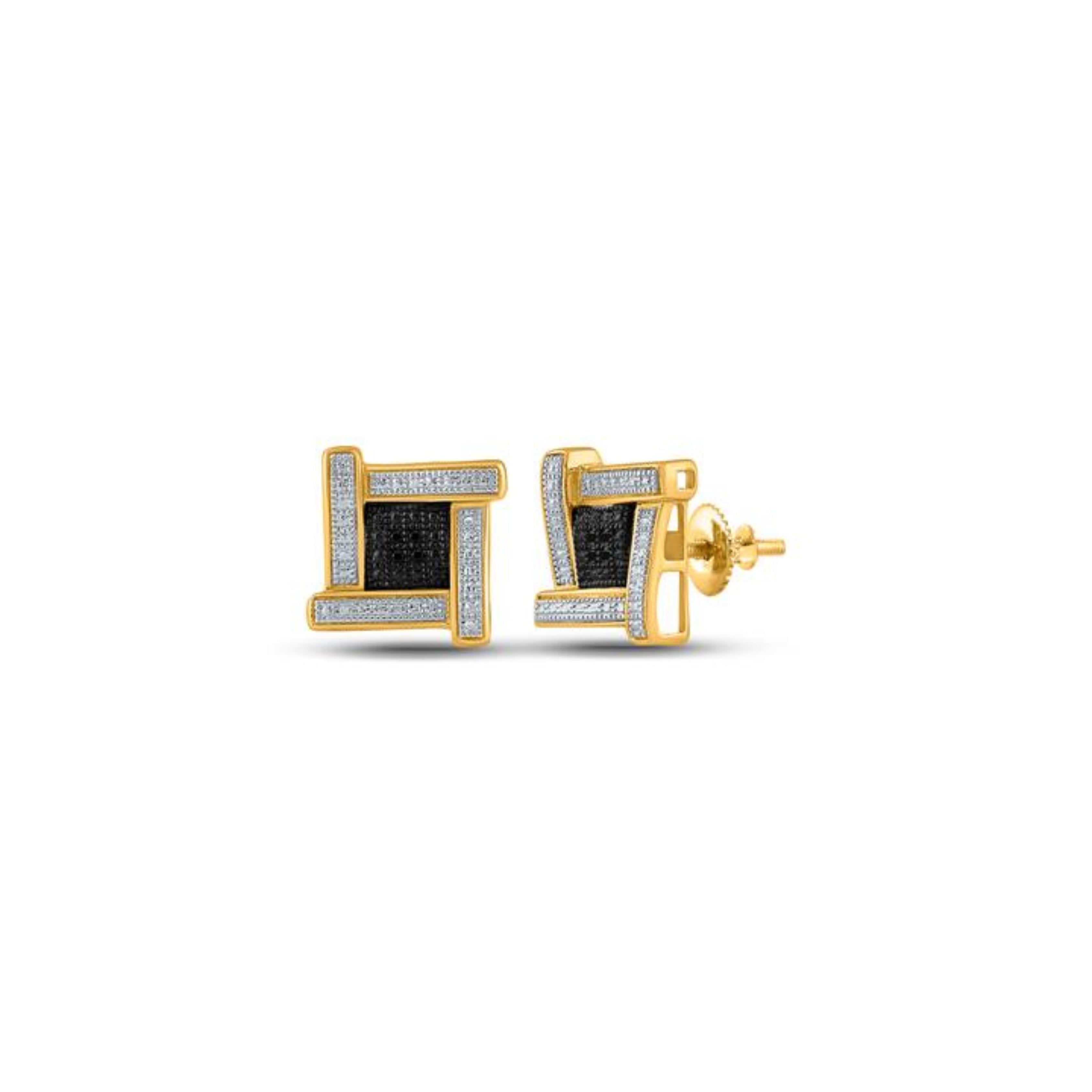 Black FANCY SQUARE Diamond Earrings - MIKING LLC