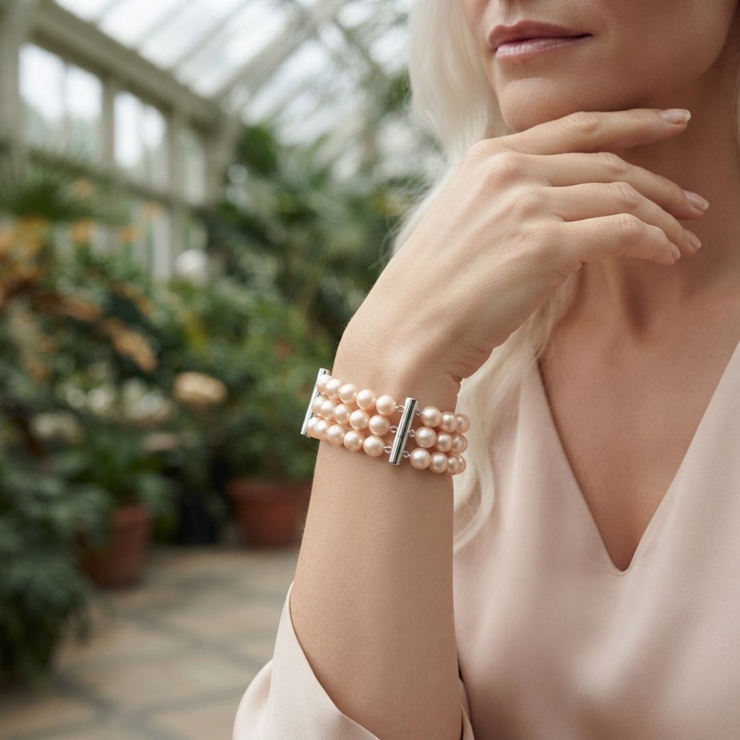 MINNE Triple-Strand Freshwater Pearl Bracelet