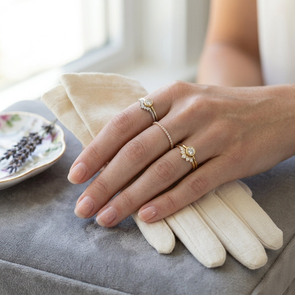 NONNA Anillo de Diamantes Creados en Laboratorio en Oro de 18K