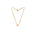 PEONI white freshwater pearls on golden stainless steel chain - MIKING