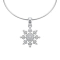 SNOW FLAKE Natural White Diamond Wine Glass Charm in 925 Sterling Silver