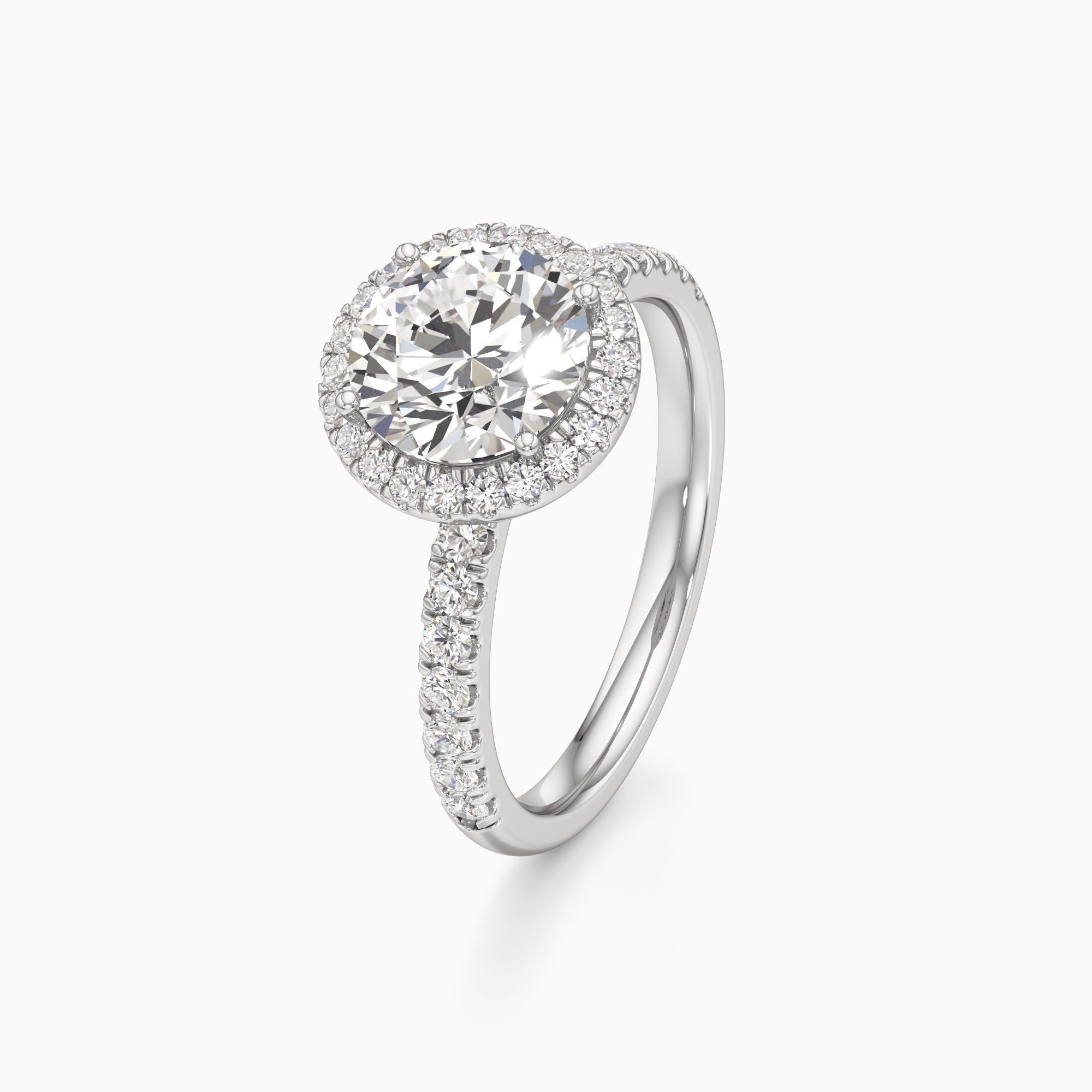 Sustav | Round Lab-Grown Diamond Engagement Ring with Halo in Platinum