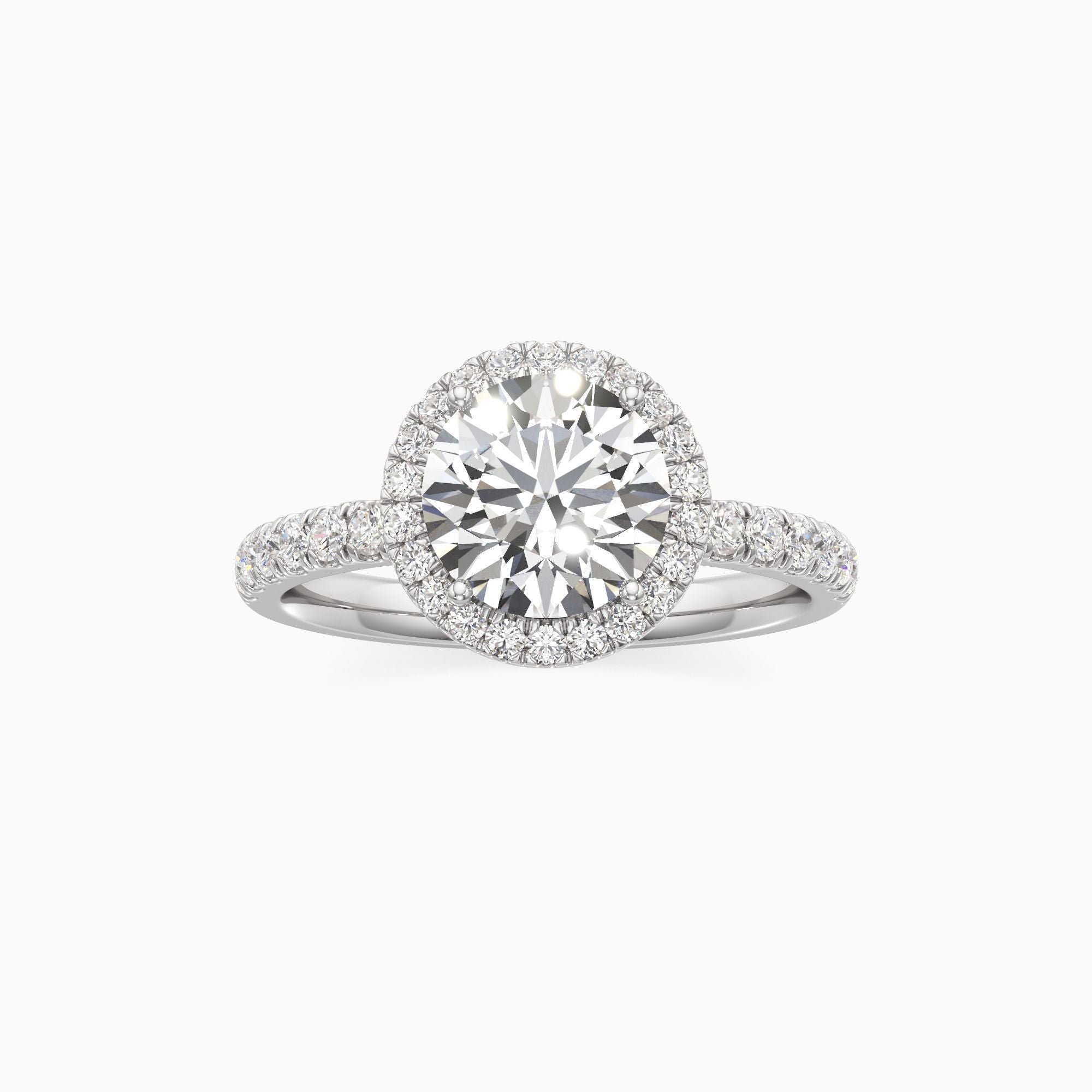 Sustav | Round Lab-Grown Diamond Engagement Ring with Halo in Platinum
