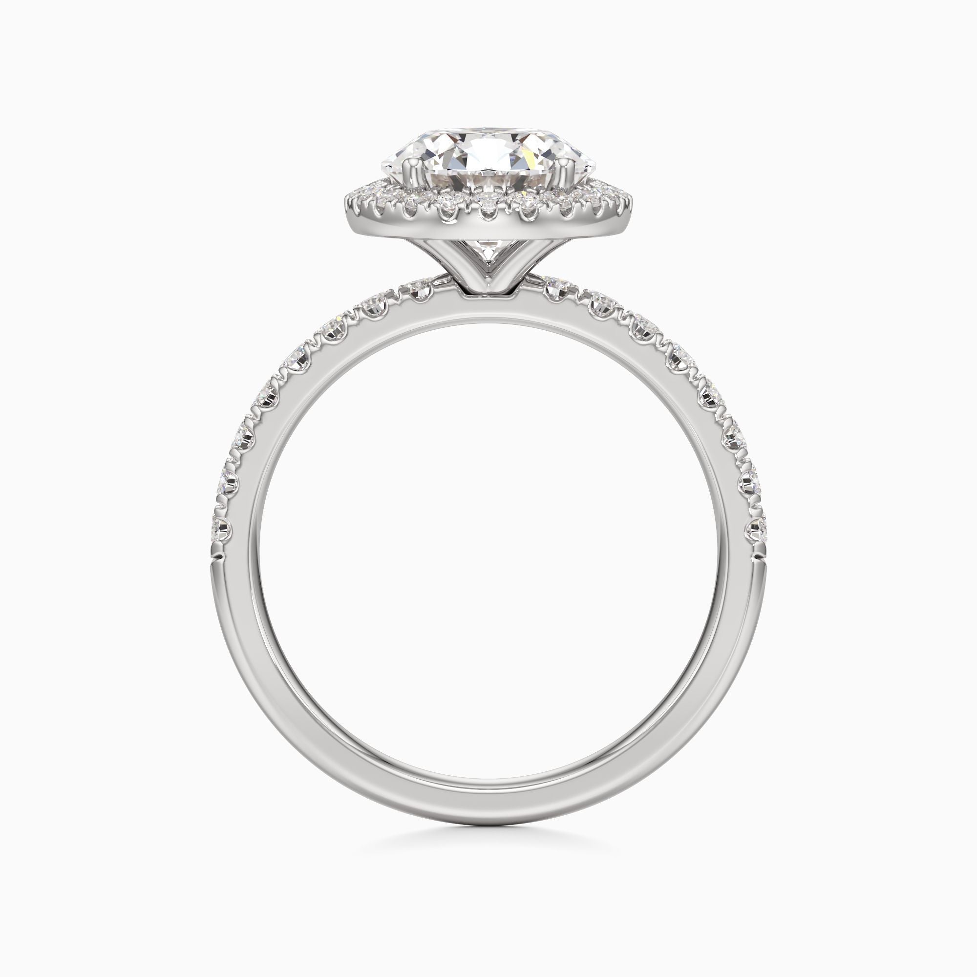 Sustav | Round Lab-Grown Diamond Engagement Ring with Halo in Platinum