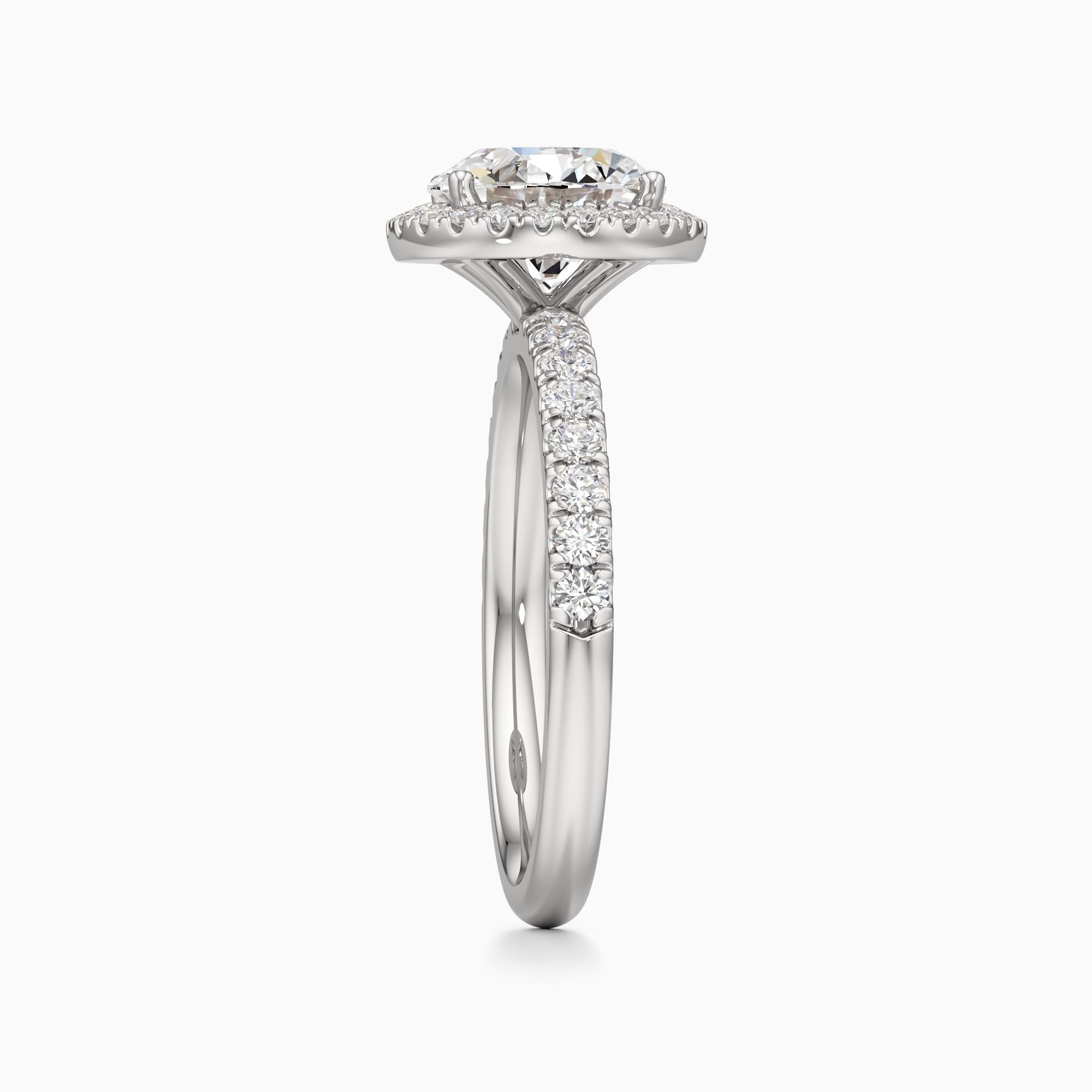 Sustav | Round Lab-Grown Diamond Engagement Ring with Halo in Platinum