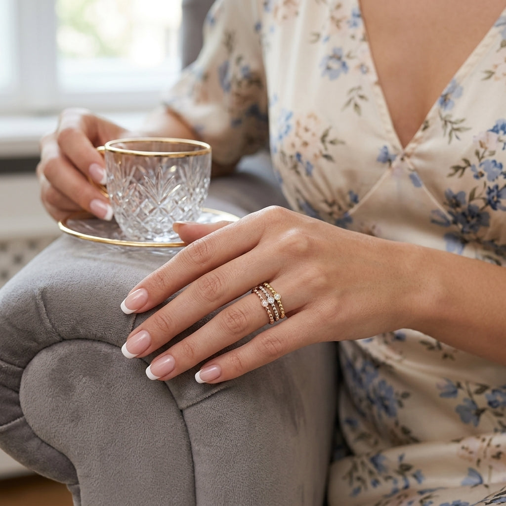 TEEN Anillo de Diamantes Naturales en Oro 18K