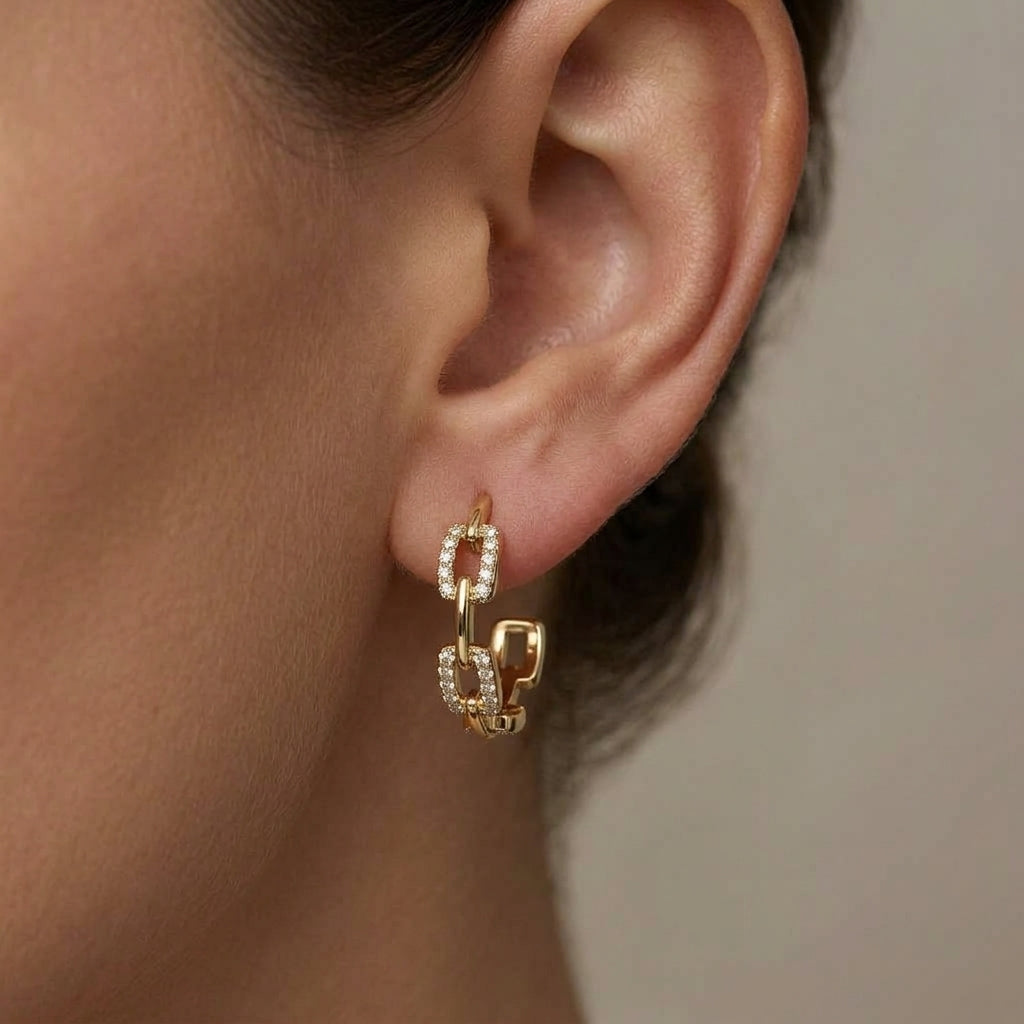  UME Aretes de Diamante Creado en Laboratorio en Oro de 18k