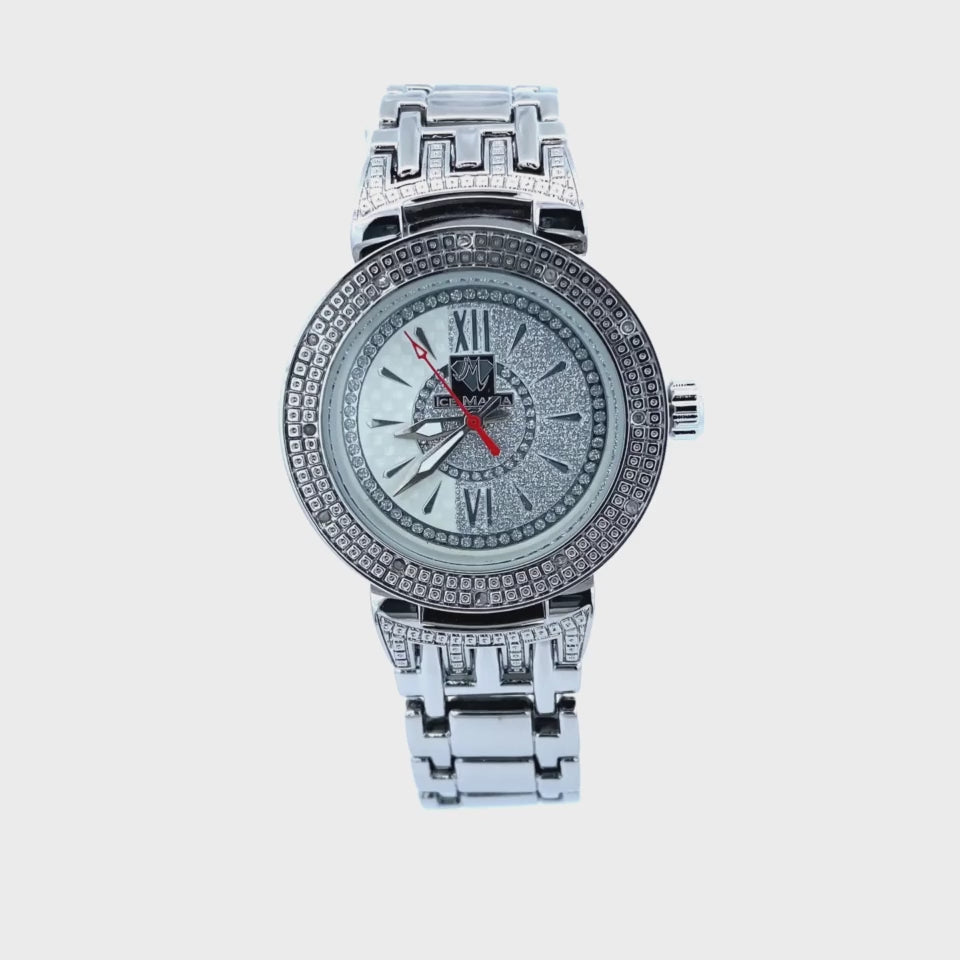 DIAMOND WATCH WITH CRYSTALS SILVER