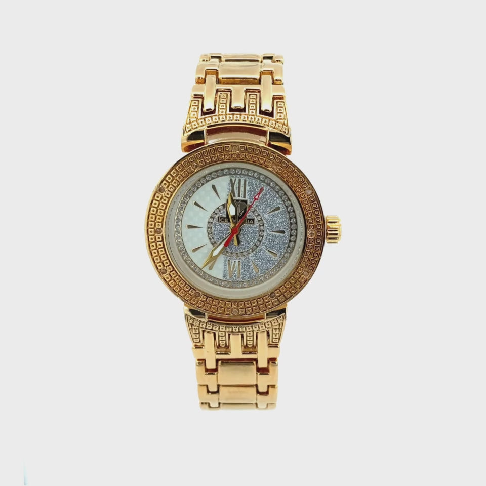 DIAMOND WATCH WITH CRYSTALS GOLD