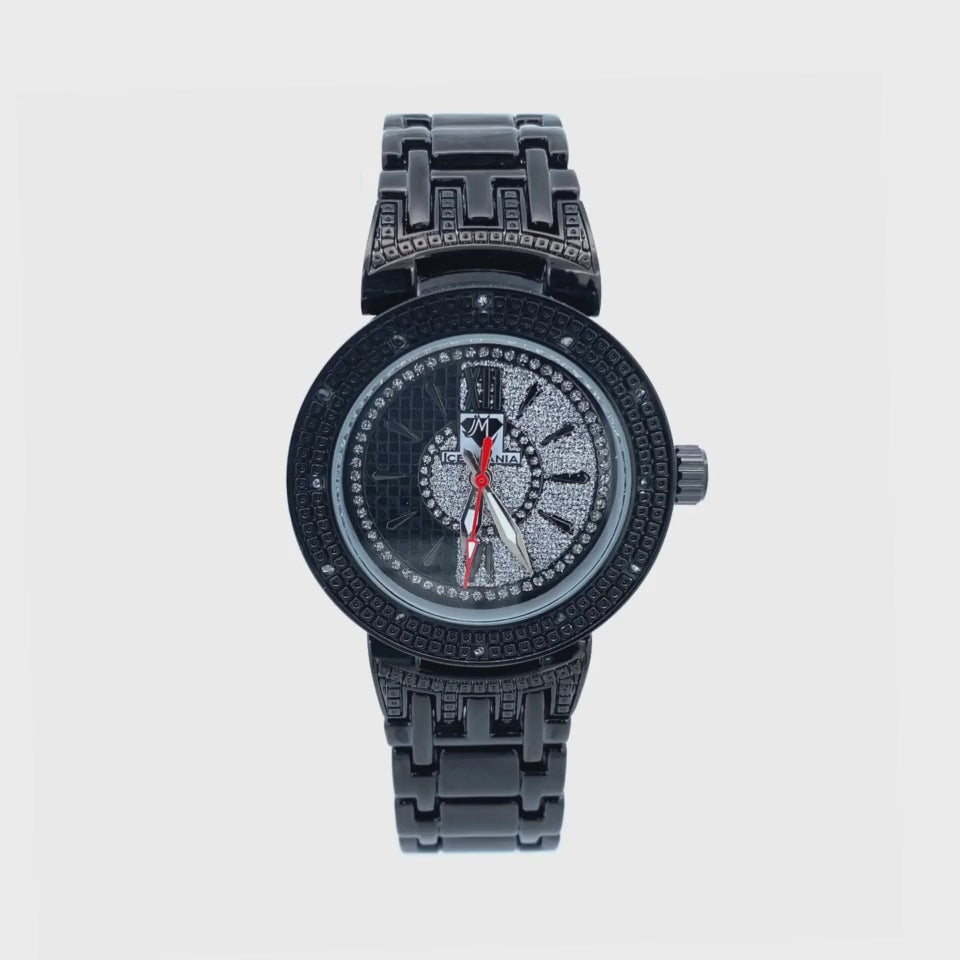 DIAMOND WATCH WITH CRYSTALS BLACK