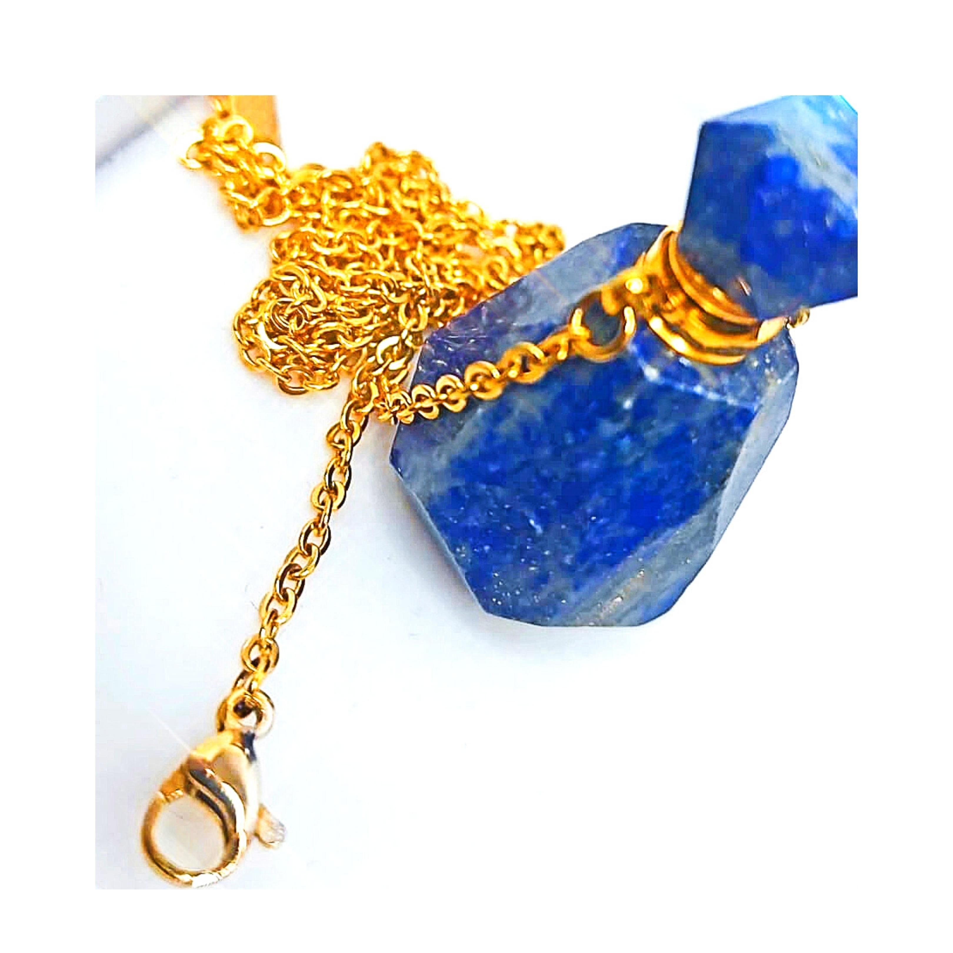 SERENIDAD Lapis Lazuli and Stainless Steel Necklace - MIKING LLC