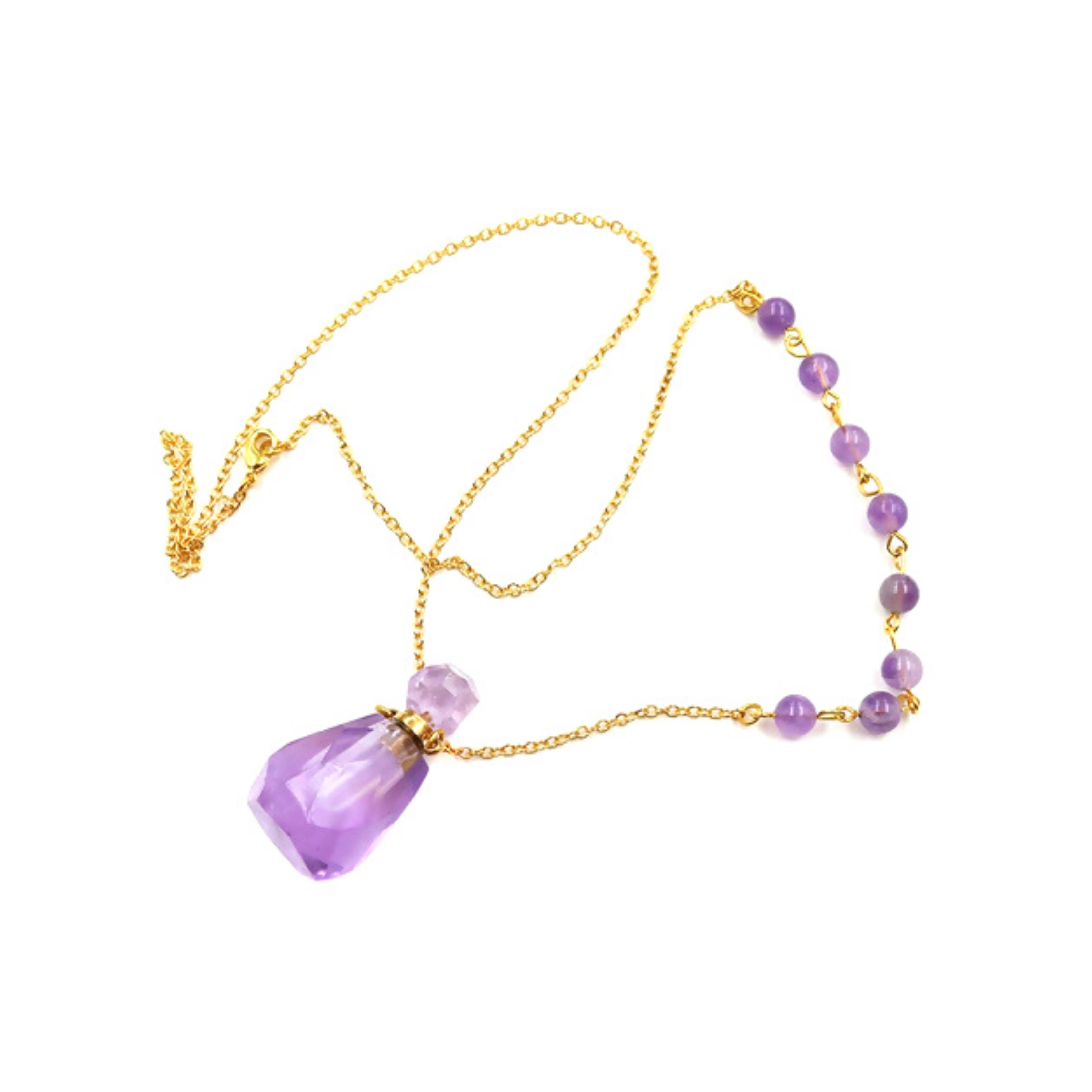 PAZ Amethyst Stainless Steel Necklace - MIKING LLC