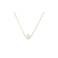 Freshwater 8 -9 mm Pearl Necklace in Sterling Silver Golden color | MEMOIR | MIKING
