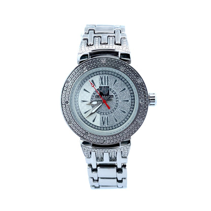 DIAMOND WATCH WITH CRYSTALS SILVER