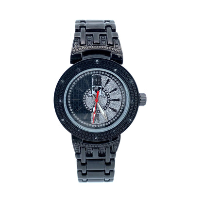 DIAMOND WATCH WITH CRYSTALS BLACK