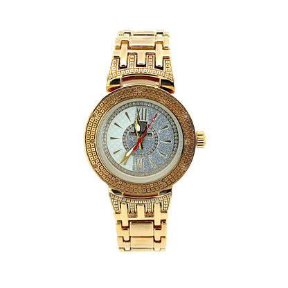 DIAMOND WATCH WITH CRYSTALS GOLDEN