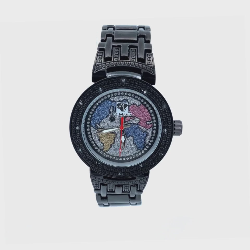GLOBE DIAMOND WATCH BLACK