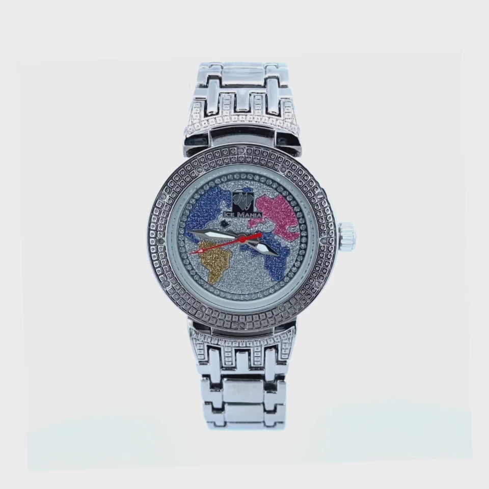 GLOBE DIAMOND WATCH SILVER