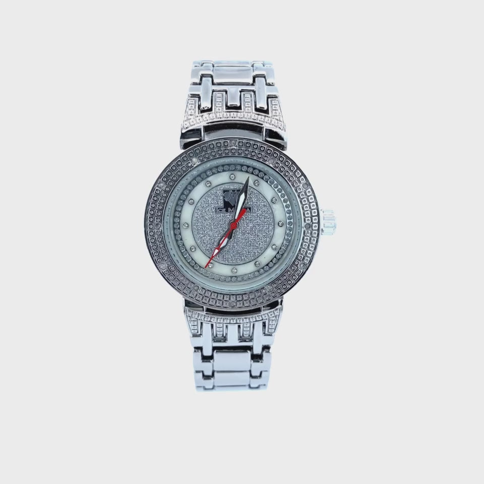 PEARL BAND DIAMOND WATCH SILVER