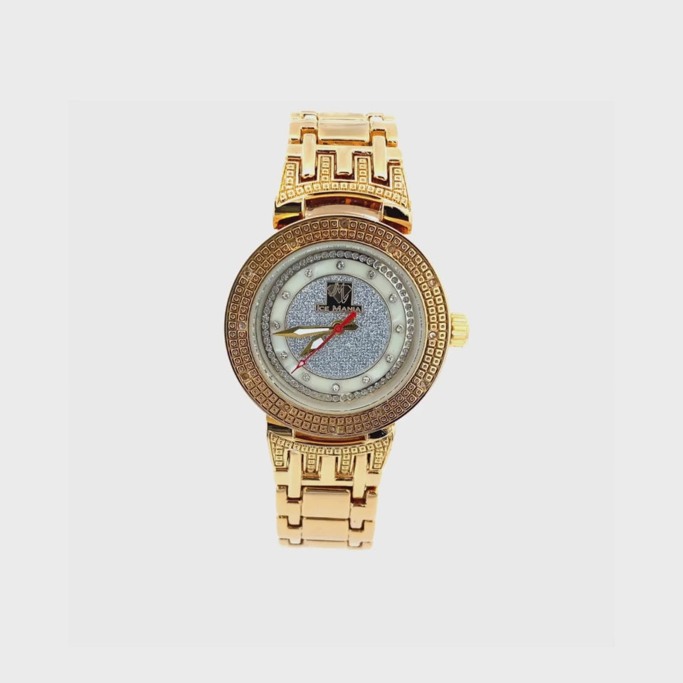 PEARL BAND DIAMOND WATCH GOLD