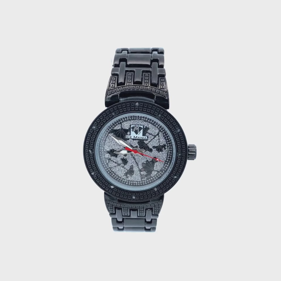 FLUTTER DIAMOND WATCH BLACK