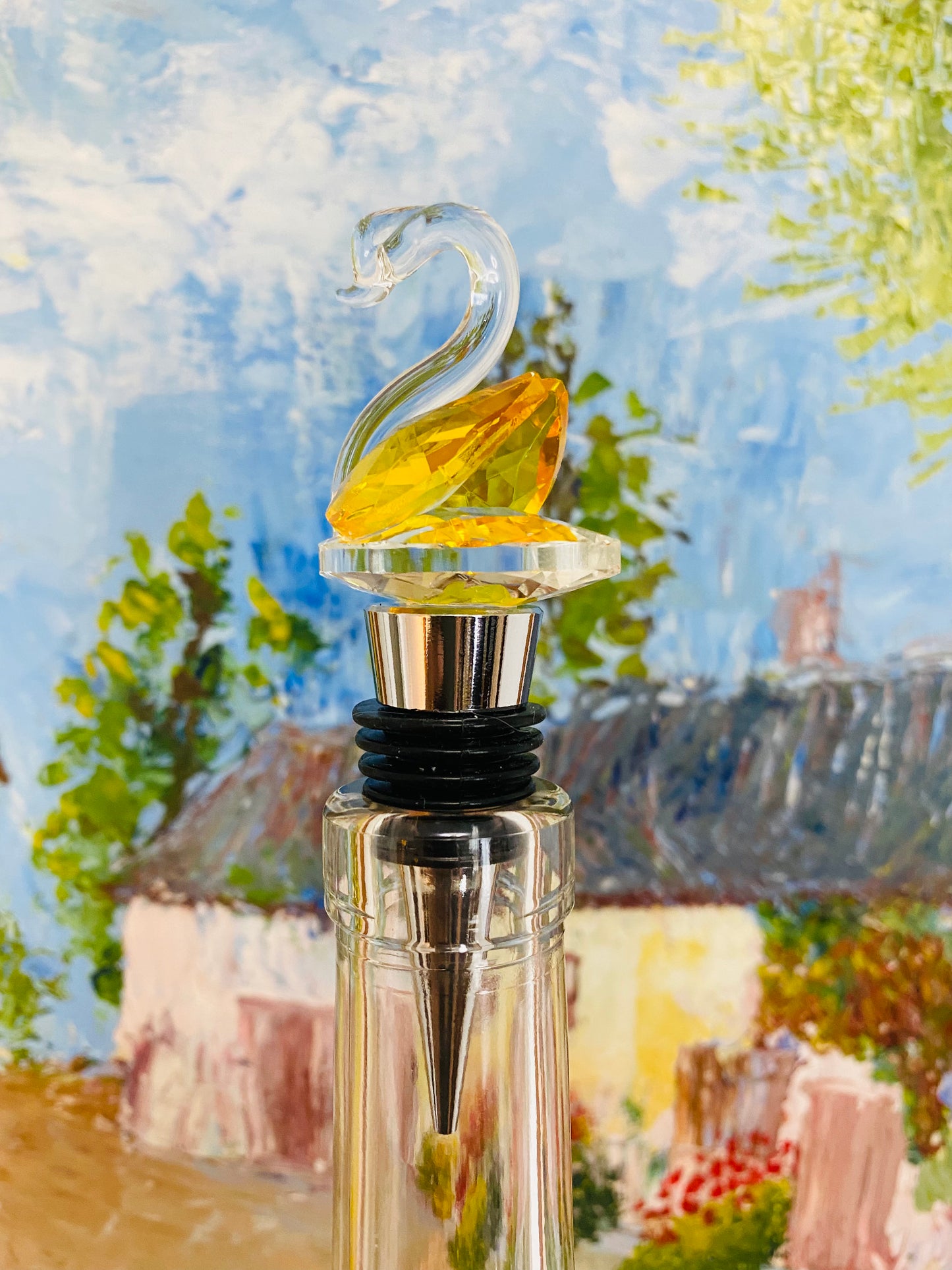 SWAN Wine Crystal Bottle Stopper